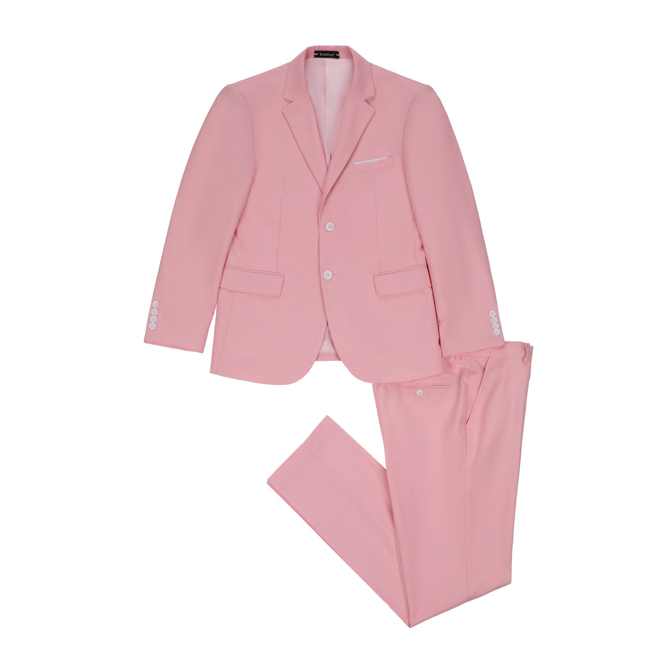 Pink Two Button Wedding 3 Pieces Slim Fit Men Suits