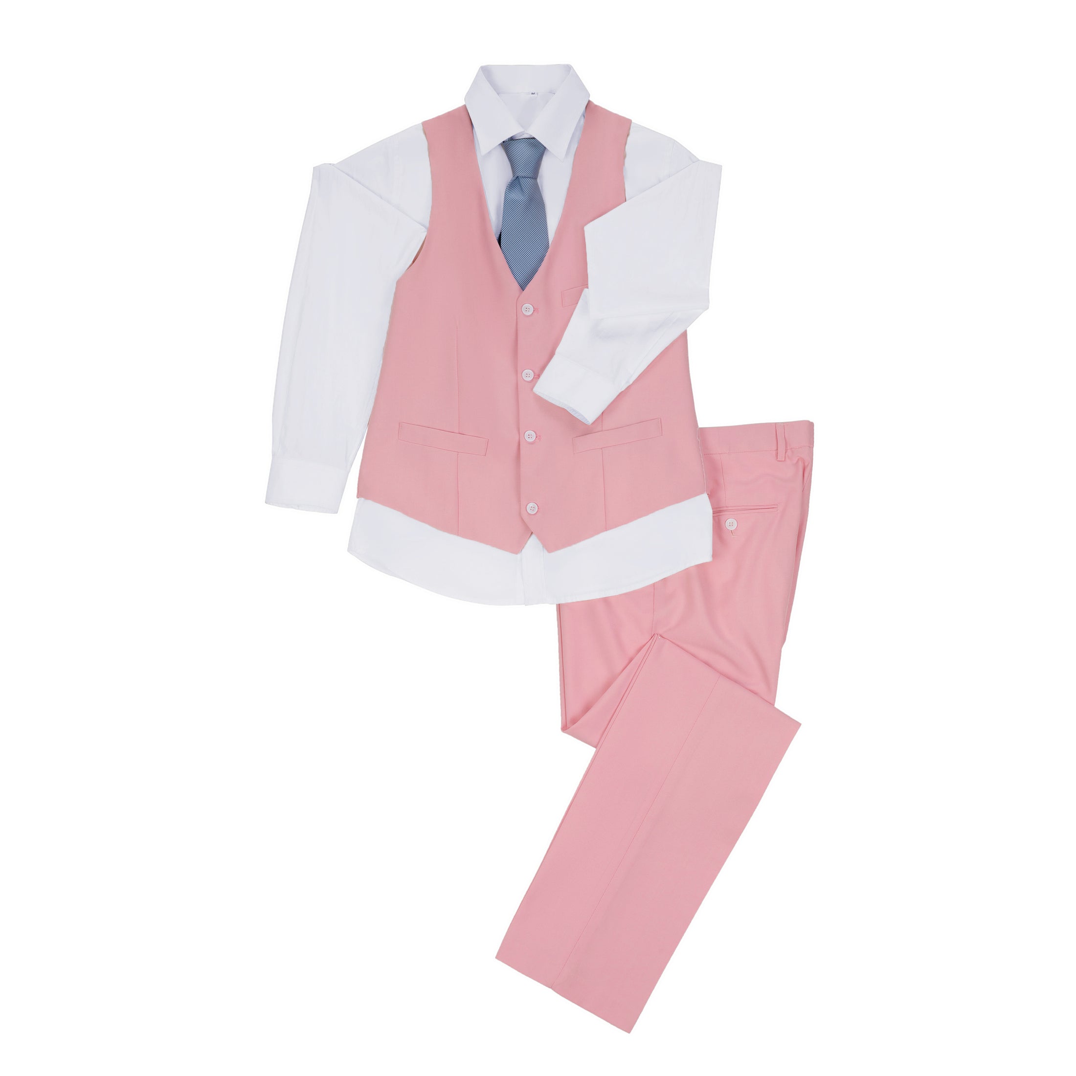 Pink Two Button Wedding 3 Pieces Slim Fit Men Suits