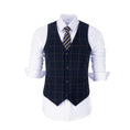 Cargar la imagen en la vista de la galería, Blue Men's 3 Piece Set for Party, Wedding and Business ( Orange Plaid )
