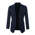 Cargar la imagen en la vista de la galería, Blue Men's Blazer for Party, Wedding and Business ( Orange Plaid )
