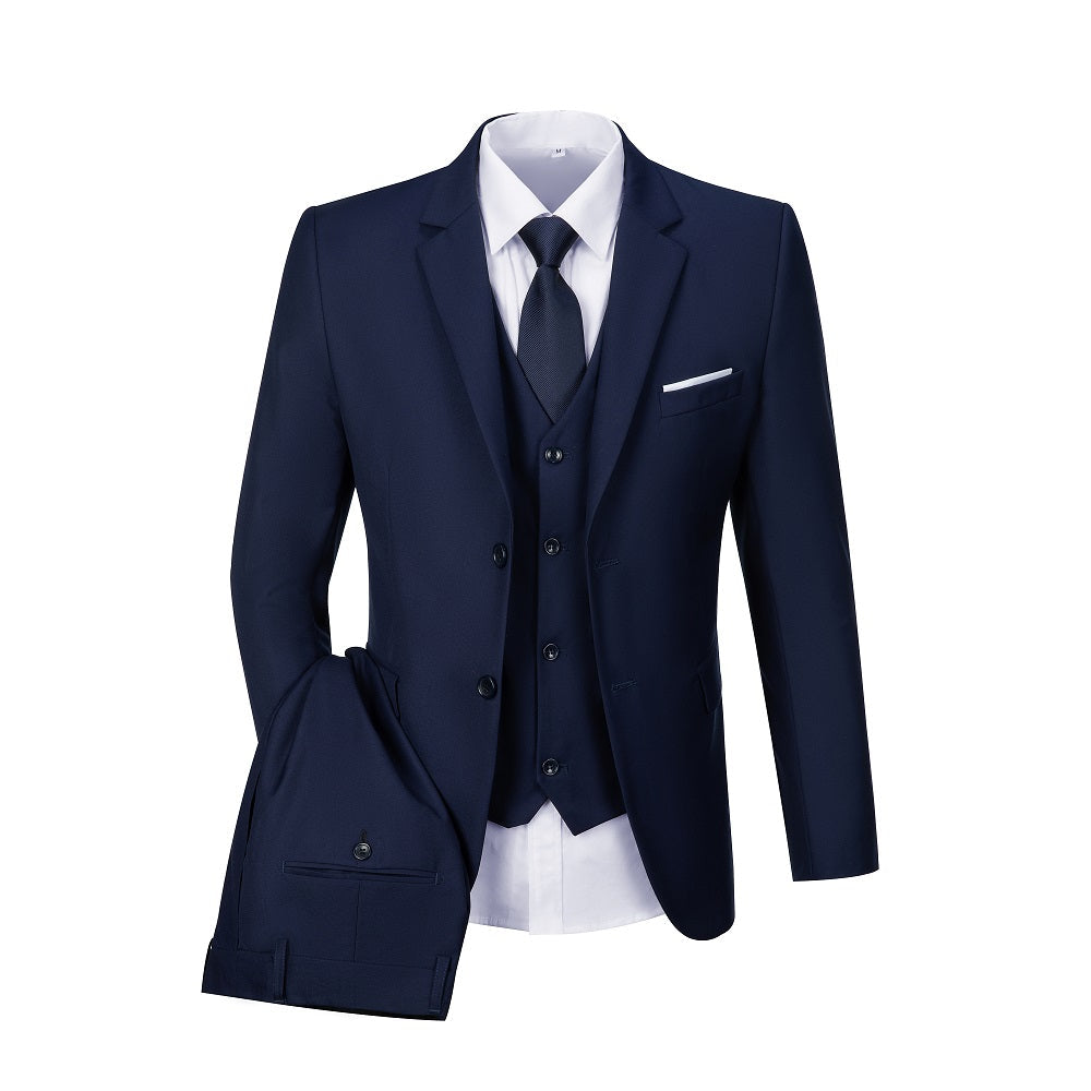 Navy Party Business Banquet 3 Piece Men Suits