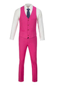 Charger l'image dans la visionneuse de la galerie, Fuchsia Men's Suits 2 Pieces Vest+Pants Set V-Neck Slim Fit Casual Waistcoat Suit
