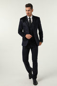 Cargar la imagen en la vista de la galería, Black Navy Velvet 3 Piece Men's Formal Suits
