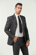 Charger l'image dans la visionneuse de la galerie, Grey Black Navy Stripe Men's 3 Piece Set
