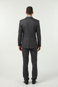 Gallery viewerに画像を読み込む, Grey Black Navy Stripe Men's 3 Piece Set
