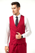 Charger l'image dans la visionneuse de la galerie, Men's Suits 2 Pieces Vest+Pants Set V-Neck Casual Waistcoat Suit
