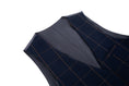 Gallery viewerに画像を読み込む, Blue Men's 3 Piece Set for Party, Wedding and Business ( Orange Plaid )
