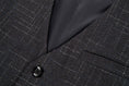 Cargar la imagen en la vista de la galería, Black Plaid Men's 3 Piece Slim Fit Suit for Party, Wedding and Business
