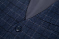 Bild in Galerie-Betrachter laden, Navy Plaid Men's 3 Piece Set for Party, Wedding and Business
