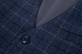 Cargar la imagen en la vista de la galería, Navy Plaid Men's Vest for Party, Wedding and Business
