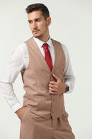 Men's Suits 2 Pieces Vest+Pants Set V-Neck Casual Waistcoat Suit