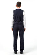 Gallery viewerに画像を読み込む, Grey Black Navy Stripe Men's 3 Piece Set
