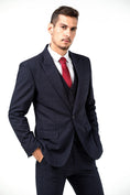 Charger l'image dans la visionneuse de la galerie, Grey Black Navy Stripe Men's 3 Piece Set
