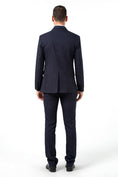 Load image into Gallery viewer, Grey Black Navy Stripe Men's 3 Piece Set
