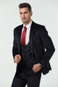 Load image into Gallery viewer, Unique Party Banquet White Navy 3 Piece Men Suits
