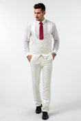 Load image into Gallery viewer, Unique Party Banquet White Navy 3 Piece Men Suits
