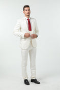 Load image into Gallery viewer, Unique Party Banquet White Navy 3 Piece Men Suits
