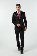 Black Navy Velvet 3 Piece Men's Formal Suits