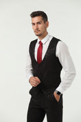 Load image into Gallery viewer, New Arrival Black Unique Patterned Party Banquet 3 Piece Men Suits
