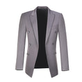 Load image into Gallery viewer, Grey Stripe Men's Double Breasted Blazer for Party, Wedding and Business
