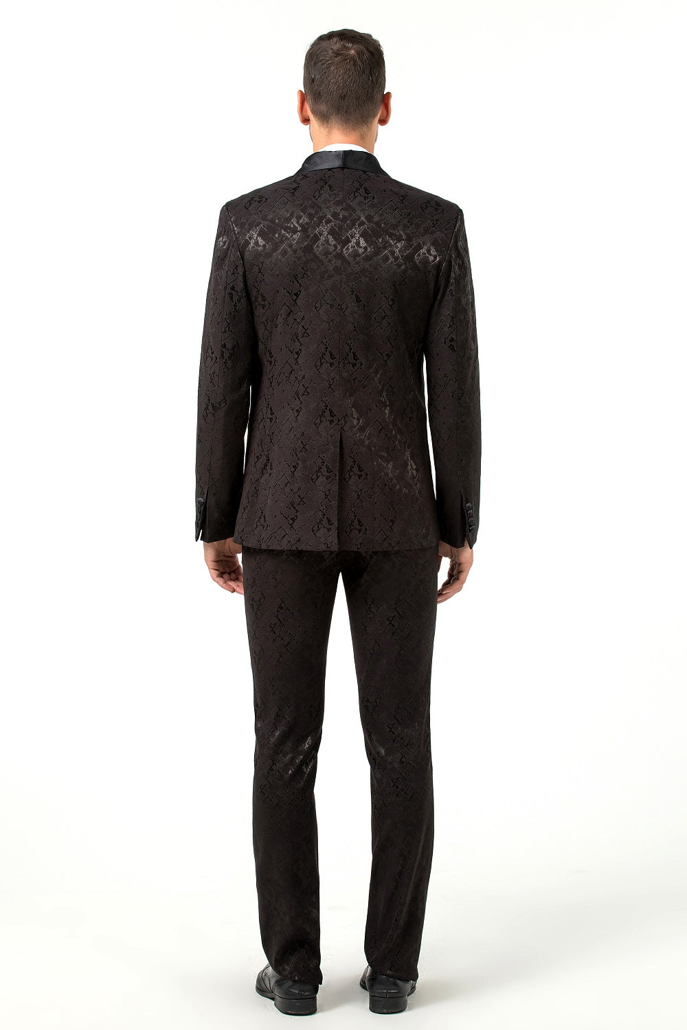 New Arrival Black Unique Patterned Party Banquet 3 Piece Men Suits