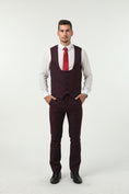 Gallery viewerに画像を読み込む, Purple Navy Unique Patterned Party 3 Piece Men Suits
