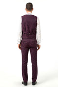 Gallery viewerに画像を読み込む, Purple Navy Unique Patterned Party 3 Piece Men Suits
