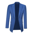 Charger l'image dans la visionneuse de la galerie, Royal Blue Stripe Men's Double Breasted Blazer for Party, Wedding and Business
