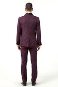 Gallery viewerに画像を読み込む, Purple Navy Unique Patterned Party 3 Piece Men Suits
