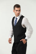 Charger l'image dans la visionneuse de la galerie, Men's Suits 2 Pieces Vest+Pants Set V-Neck Casual Waistcoat Suit
