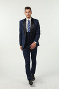 Gallery viewerに画像を読み込む, Purple Navy Unique Patterned Party 3 Piece Men Suits
