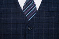 Gallery viewerに画像を読み込む, Navy Plaid Men's Vest for Party, Wedding and Business
