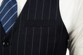 Load image into Gallery viewer, Navy Stripe Men's Vest for Party, Wedding and Business
