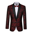 Load image into Gallery viewer, Burgundy Unique Patterned Men's Blazer for Party, Wedding and Business
