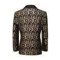 Cargar la imagen en la vista de la galería, Golden Unique Patterned Men's Blazer for Party, Wedding and Business
