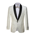 Cargar la imagen en la vista de la galería, White Unique Patterned Men's Blazer for Party, Wedding and Business
