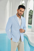 Charger l'image dans la visionneuse de la galerie, Seersucker Striped Men's Summer Blazer
