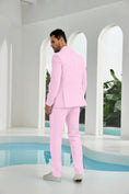 Cargar la imagen en la vista de la galería, Seersucker Double Breasted Blazer Pants 2 Piece Men's Summer Suit
