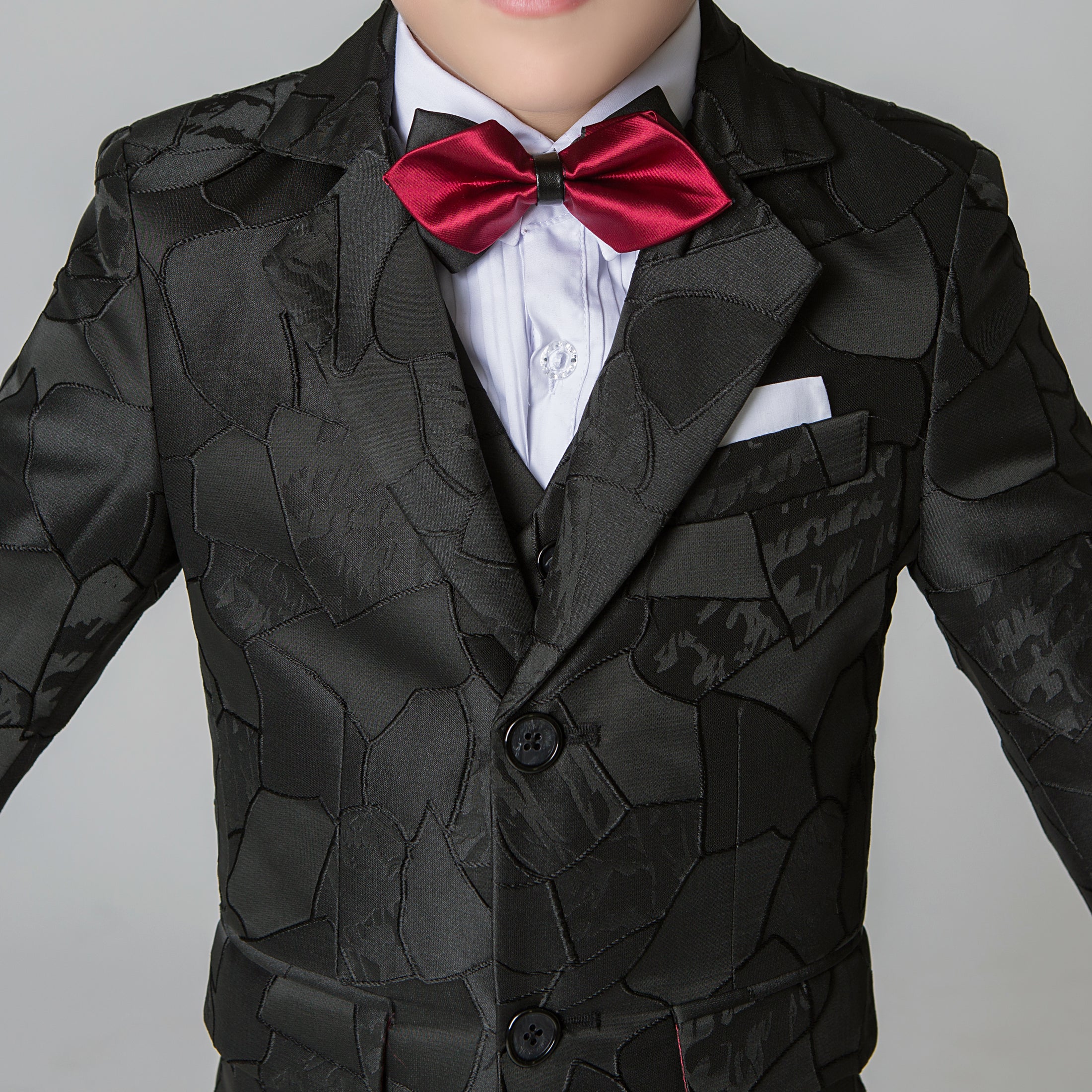 Unique Design Slim Fit Modern 5 Piece Boys Suits