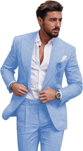 Load image into Gallery viewer, Summer Casual Linen Men's Slim Fit 2 Piece Suit
