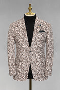 Bild in Galerie-Betrachter laden, Men's Off-white Leopard Print Single-breasted 2-piece Suit
