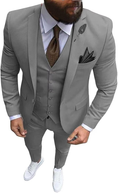 Cargar la imagen en la vista de la galería, Slim Fit One Button Formal Wedding Groomsmen Prom Tuxedo 3 Piece Suit Mens
