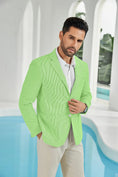 Bild in Galerie-Betrachter laden, Seersucker Striped Men's Summer Blazer
