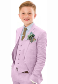 Load image into Gallery viewer, Summer Casual Linen 3 Piece Boys Suit Jacket Vest Pant Set
