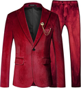 Load image into Gallery viewer, Velvet One Button Tuxedo 2 Piece Men Suits
