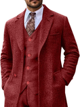 Load image into Gallery viewer, Retro Tweed Herringbone Long Blazer 3 Pieces Mens Suits 3690
