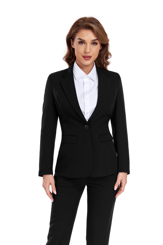 Black Women's 2 Piece Office Work Suit Set