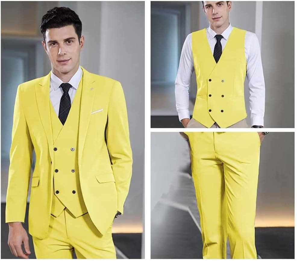 Double Breasted Suit One Button 3 Piece Men's Suit