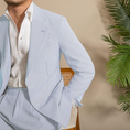 Bild in Galerie-Betrachter laden, Casual Summer Lightweight Seersucker Suit Shorts Mens Set
