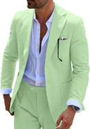 Seersucker Striped Blazer Pants 2 Piece Men's Summer Suit